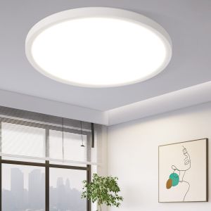 Nettlife lámpara de techo LED baño plano 30cm 24w lámpara de techo blanca