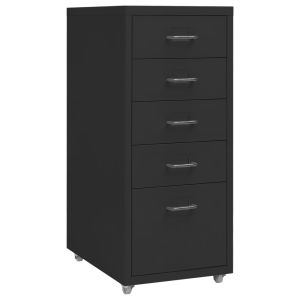 vidaXL armario archivador móvil metal negro 28x41x69 cm