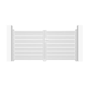 Puerta batiente automática blanca vogel 3m h.140cm + motor hicker b200