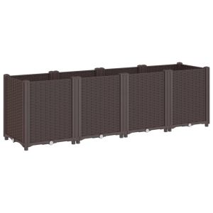 vidaXL jardinera pp marrón 160x40x53 cm