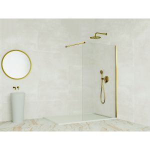 Panel fijo de ducha screen dorado transparente 76,5-78cm