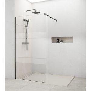 Panel fijo de ducha screen titanio decorado 86,5-88cm