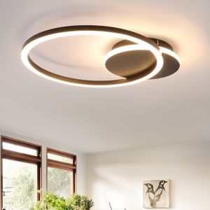 Nettlife lámpara  LED , 24 w, color negro, moderna, 2 anillos, 3000 k,