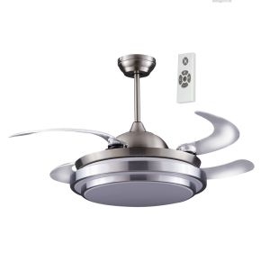 Ventilador de techo con luz LED twin plateado con aspas plegables ø112