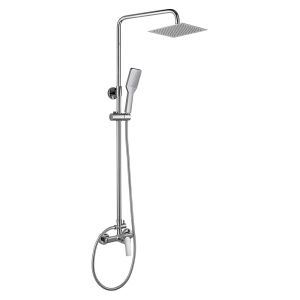 Kibath columna ducha extralarga monomando six cuadrada de 100-150 cm cromo