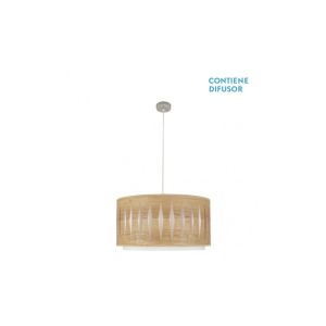CoLGante alexandra 2xE27 niquel/madera clara regx50x50 cm