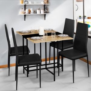 Mesa consola plegable - haya y negro - 103 x 76 cm