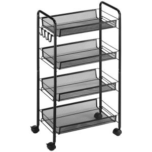 Carrito auxiliar 45x26.5x84 cm acero Homcom, hogar - cocina