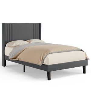 Estructura de cama tapizada - gris - 120 x 200 cm