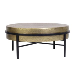 Mesa de centro de bronce y hierro en color bronce y negro 82 cm