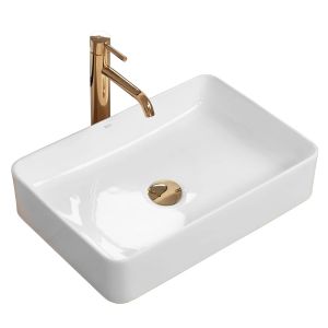 Rea lavabo sobre encimera avia white rectangle, 51x34,5x11 cm