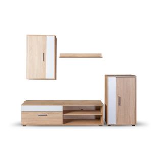 Conjunto muebles de salon eco, blanco y cambria 190x165 cm