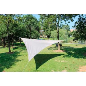 Toldo vela de sombra triangular para jardin, 5x5 m, beige