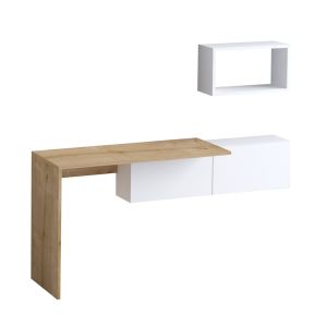 Escritorio de madera <<tiff>> - 145 x 45 x 74 cm - roble blanco