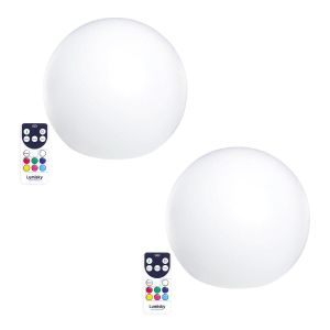 Conjunto de 2 bolas de luz LED flotantes e inalámbricas d30cm 2x bobby c30