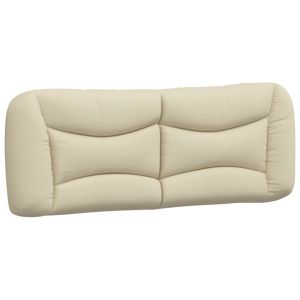 vidaXL cabecero de cama acolchado tela crema 140 cm