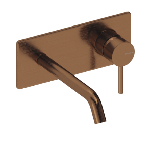 Grifo monomando mural con placa loop  18 cm cromado