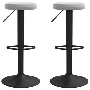 vidaXL taburetes de cocina 2 unidades terciopelo gris claro