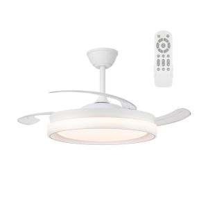 Ventilador de techo retráctil con luz LED 45w silencioso nestera eco blanco