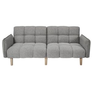 Sofá cama de 3 plazas en tejido gris l195 cm - dream