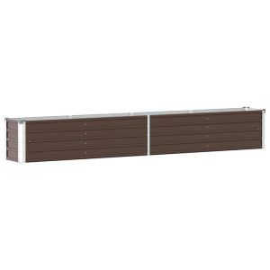 vidaXL arriate de jardín de acero galvanizado marrón 320x40x45 cm