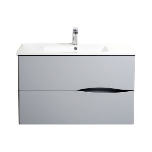 Ondee - mueble de baño suspendido 2doo - 90cm - gris - entregado montado