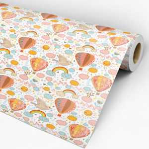 Papel pintado infantil globos naranja 60cm por 250cm