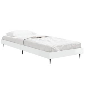 vidaXL estructura de cama madera de ingeniería blanco brillo 75x190 cm