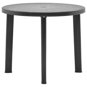 vidaXL mesa de jardín de plástico gris antracita 89 cm