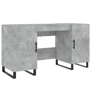 vidaXL escritorio madera de ingeniería gris hormigón 140x50x75 cm