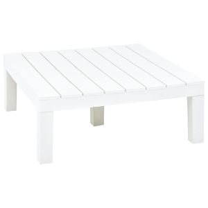 vidaXL mesa de jardín de plástico blanco 78x78x31 cm