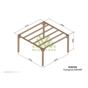 Pérgola de madera laminada - fuengirola 400x400cm (maderland)