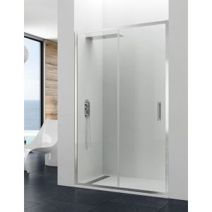 Mampara de ducha frontal allstone titan 1+1 110 cm transparente