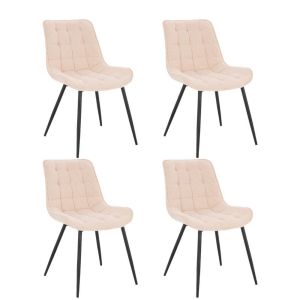 Cord comedor silla tapizada ikalo - set de 4 crema