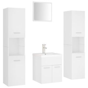 vidaXL juego de muebles de baño madera de ingeniería blanco