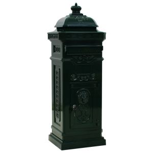 vidaXL buzón de columna de aluminio estilo vintage inoxidable verde
