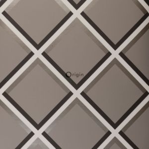 Origin papel pintado geométrico gris pardo 52 cm x 10.05 m