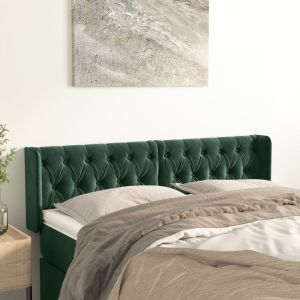Cabecero de terciopelo verde oscuro 147x16x78/88 cm eso8083