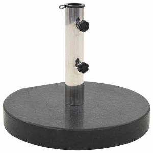 vidaXL base de sombrilla redonda de granito negro 28,5 kg