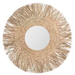 Espejo de junco natural colección jungly ø80