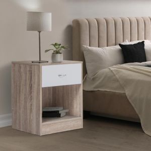 Mesitas de noche de diseño en haya blanca - lote de 2 - 40 cm