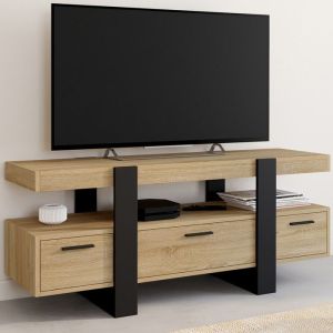 Id market mueble de tv phoenix 3 cajones 116 cm madera clara para colocar