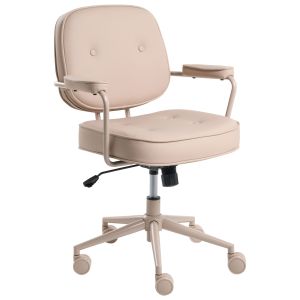 Silla de escritorio paramus piel sintética beige