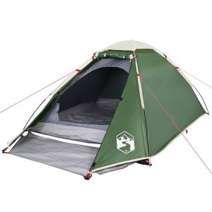 vidaXL tienda de campaña iglú para 2 personas impermeable verde