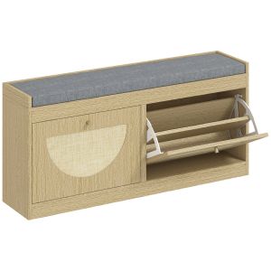Banco zapatero 104.5x24x48 cm color marrón Homcom