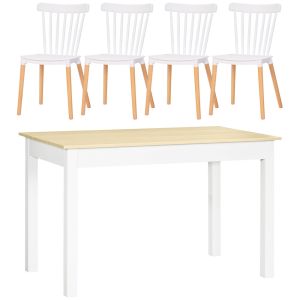 Conjunto de comedor 48x52.5x83 cm color blanco Homcom