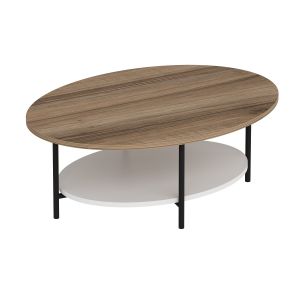 Mesa de centro de madera <<elis>> - 90 x 60 x 36 cm - roble blanco