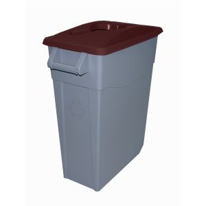 Denox - contenedor de basura denox  65,  | 65 l - tapa abierta - marrón