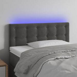 Cabecero con LED de terciopelo gris oscuro 100x5x78/88 cm eso4216