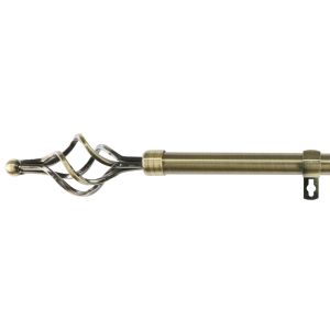 Barra de acero extensible y decorativa  (dorado, 120-210cm trenza acero)